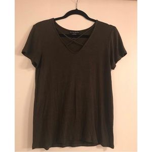 Olive criss cross top.